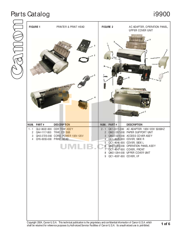 PDF manual for Canon Printer i9900